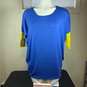 Agnes & Dora Dolman Tunic Blue and Yellow Color block